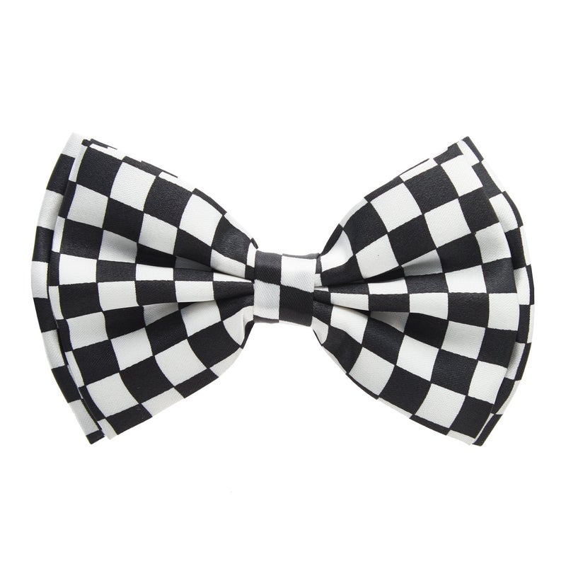 Man of Men - Menâ€™s Pre â€“ Tied Bow Tie Black and White Formal Bowtie - Image 1